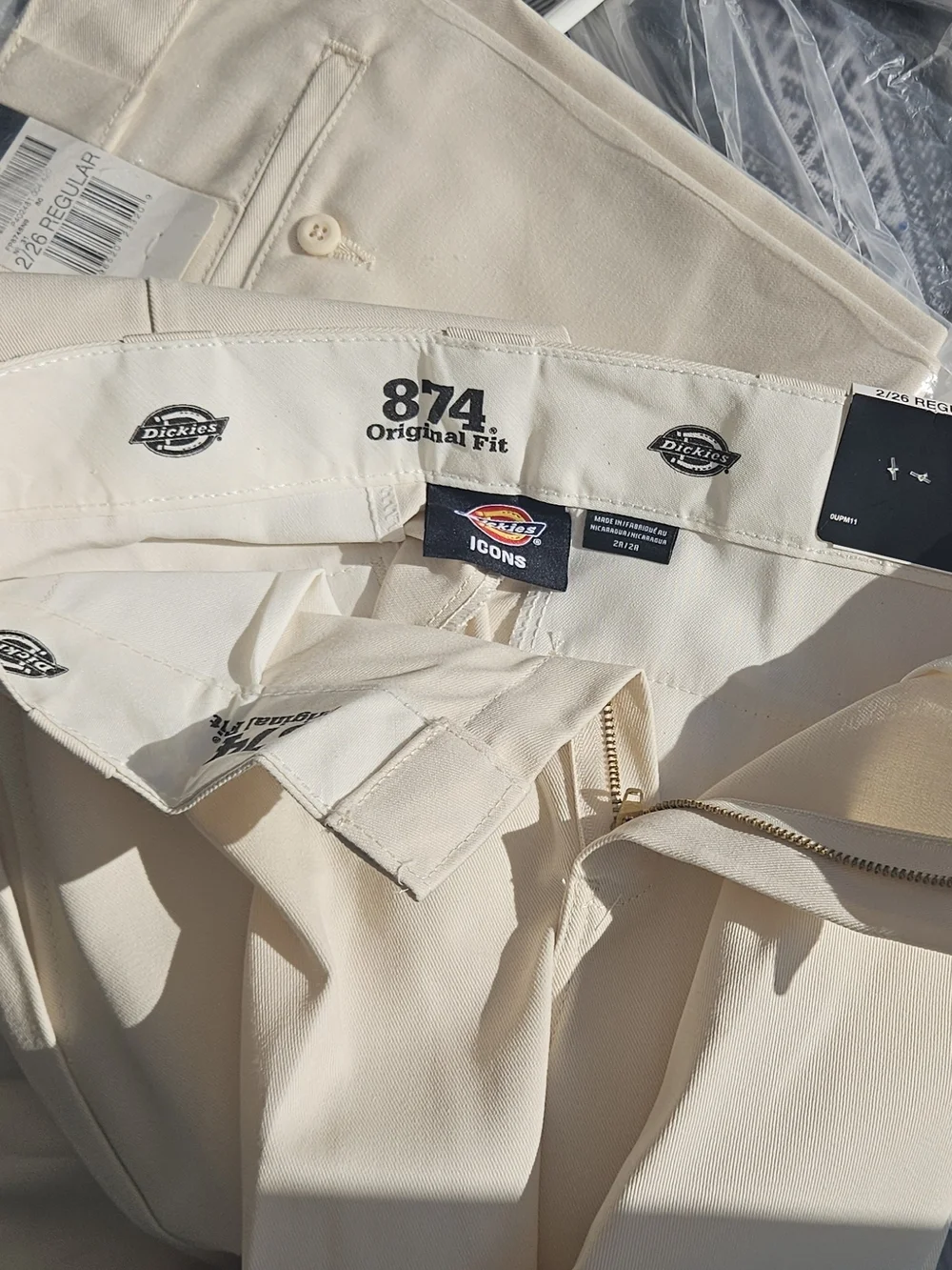 Dickies 874 Straight-Leg Chinos in Cream Size 26 Womens Tan - Picture 4 of 6